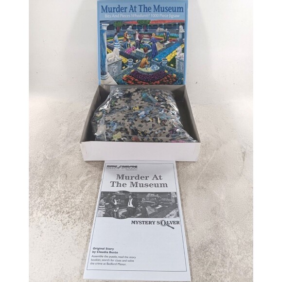 Murder Mystery Puzzle Murder at The Museum 1000 Piece 20" x 27" Bits and Pieces - Picture 3 of 3